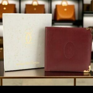 Cartier Les Must de Cartier Bifold Wallet in Burgundy Leather